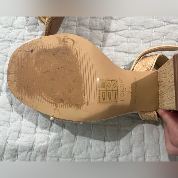 J Crew factory nearly new rattan heels. Size 7.5 - Picture 4 of 4